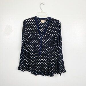 ⭐️ ANTHROPOLOGIE VANESSA VIRGINIA Black Henley Top Size 2